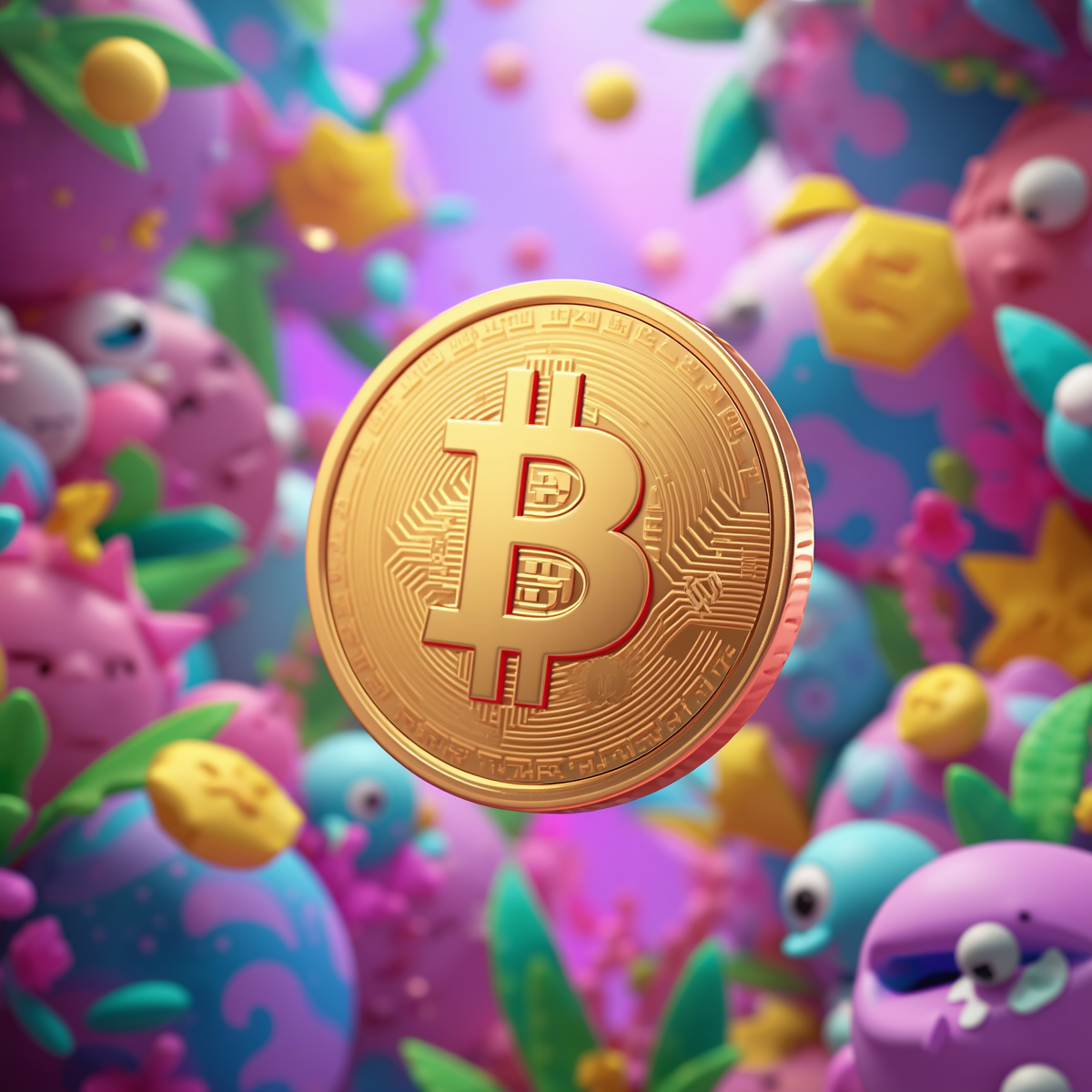 3D Bitcoin Token Angle